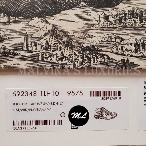 GUCCI SNEAKERS ULTRAPACE LIZARD LEATHER SHOES w LOGO sz 39.5 G 9.5 US - Picture 14 of 15